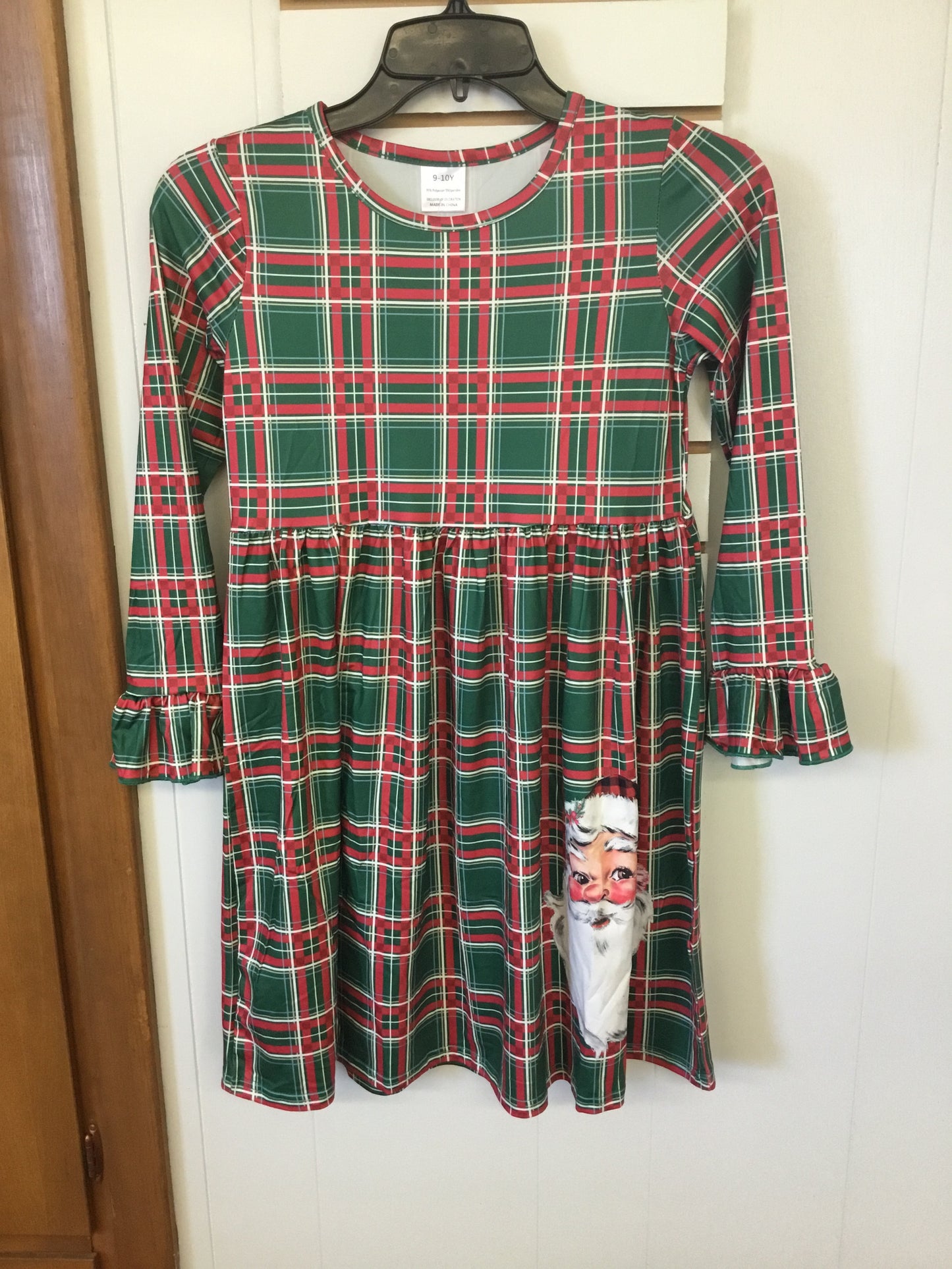 Green and red Christmas dress