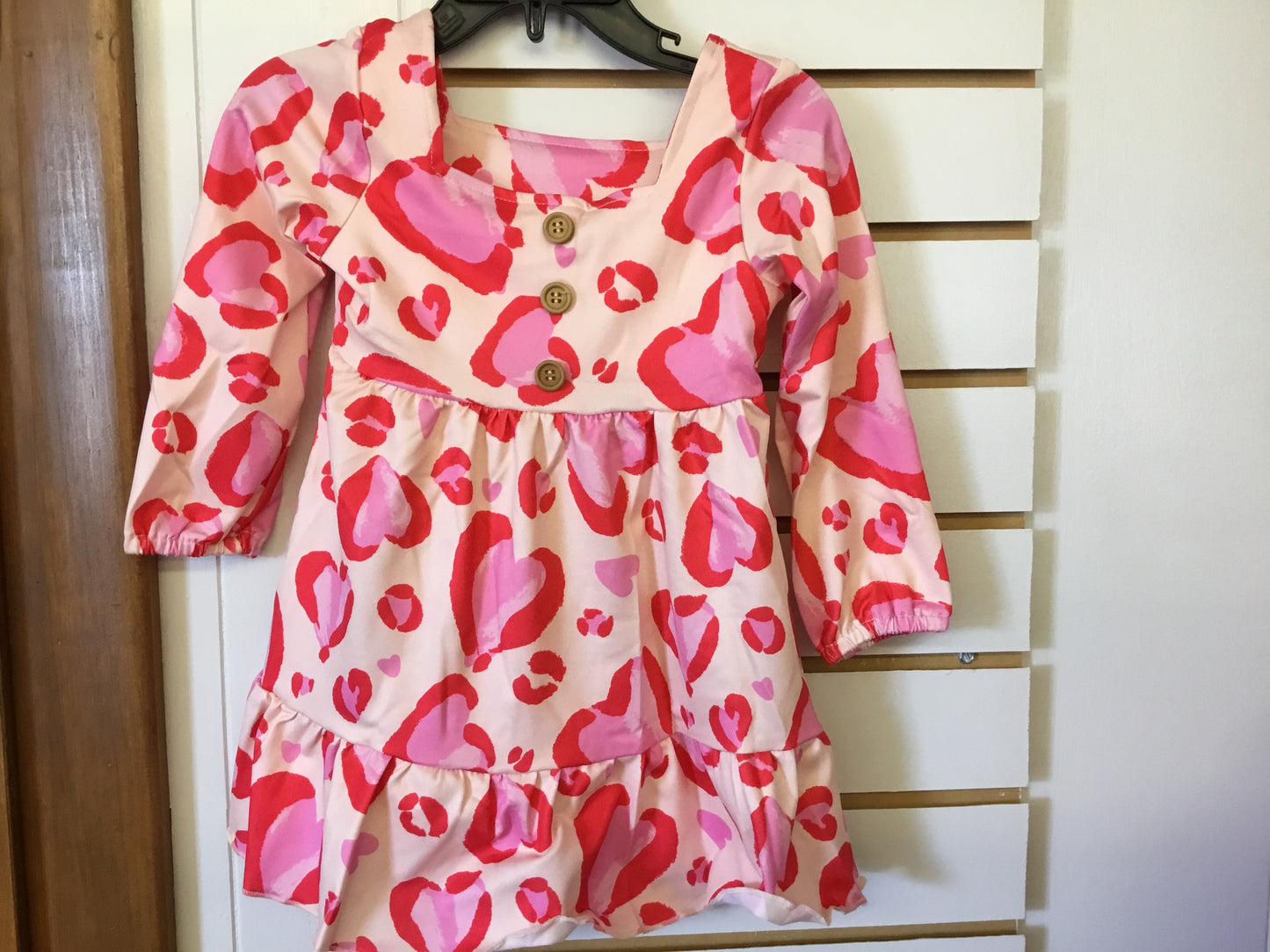 Pink Heart Ruffle Valentine Dress