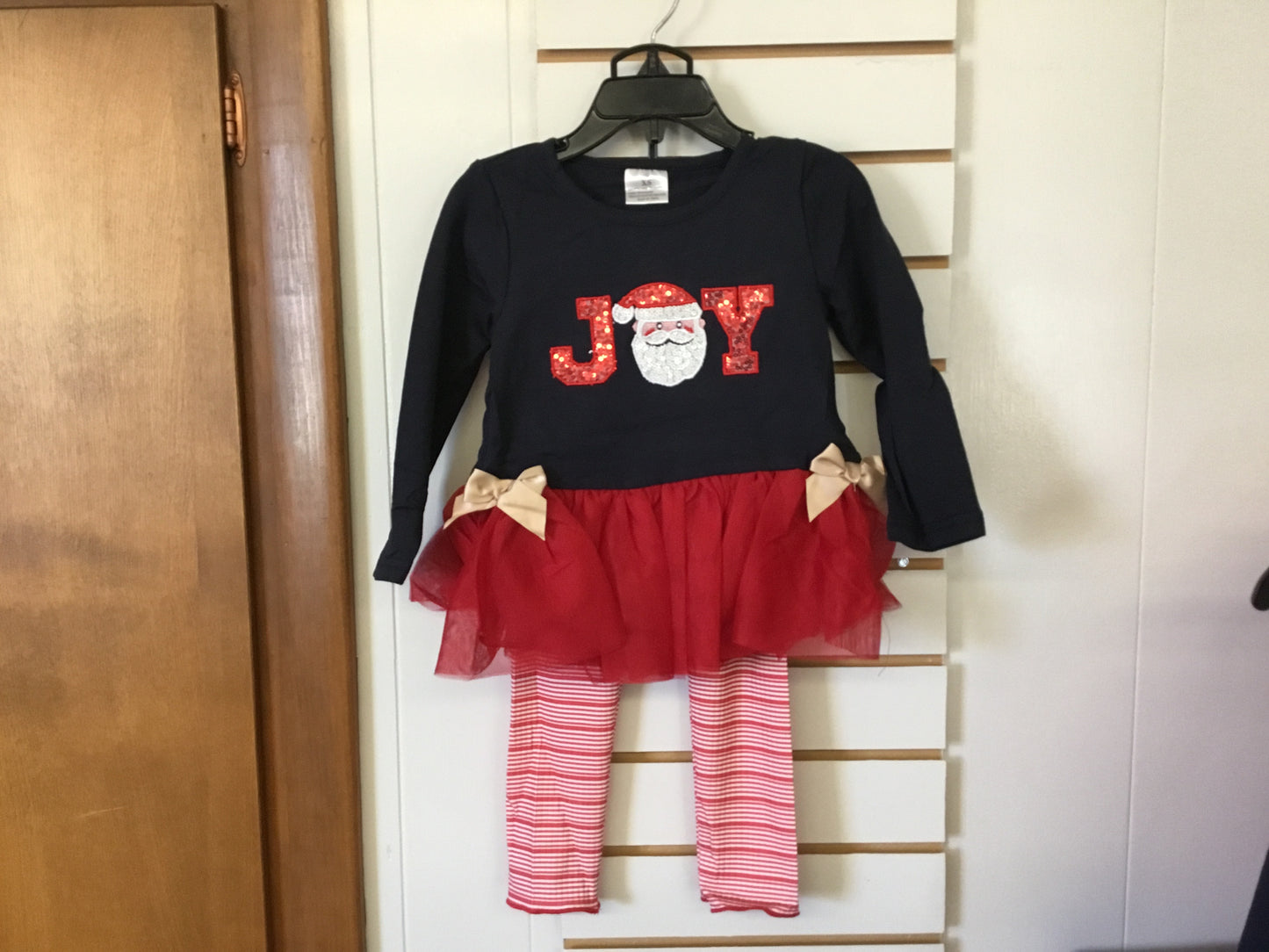 Joy ruffle top and striped leggings