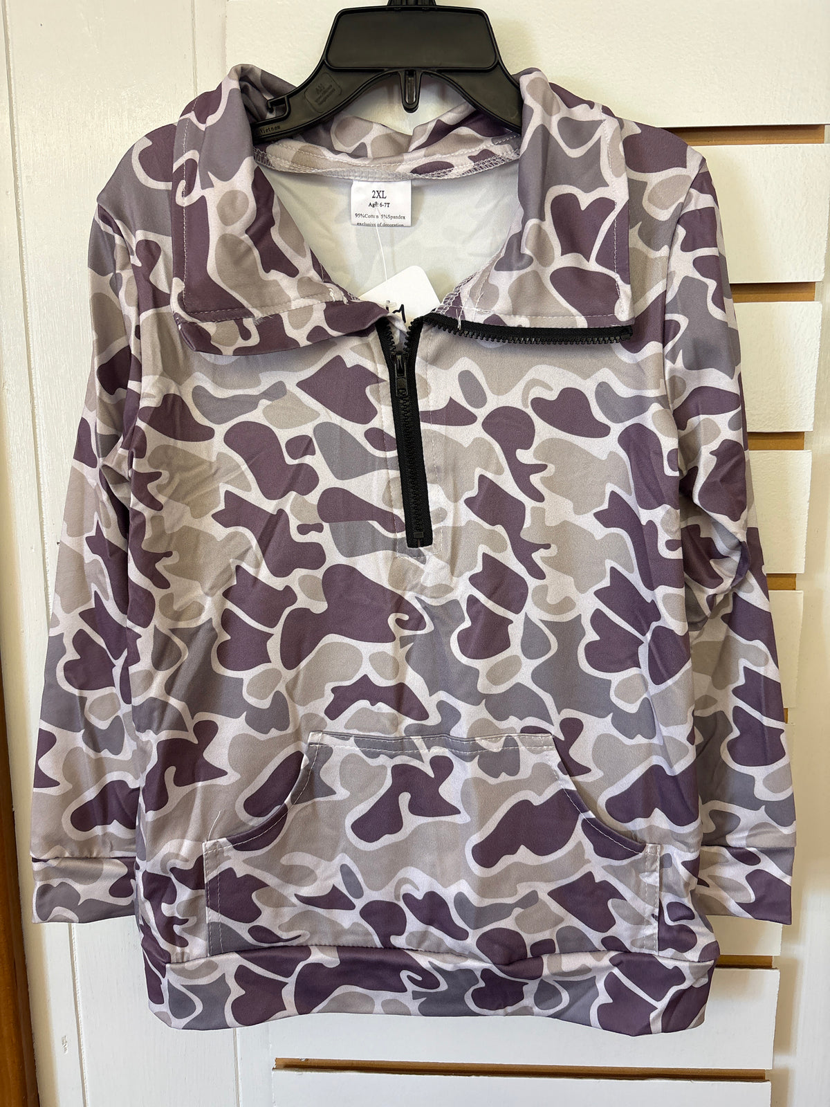 Camo Zipper Top