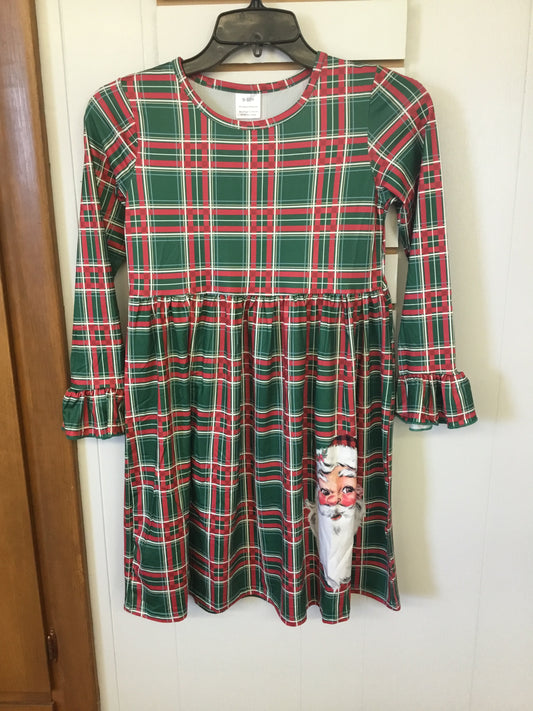 Green and red Christmas dress