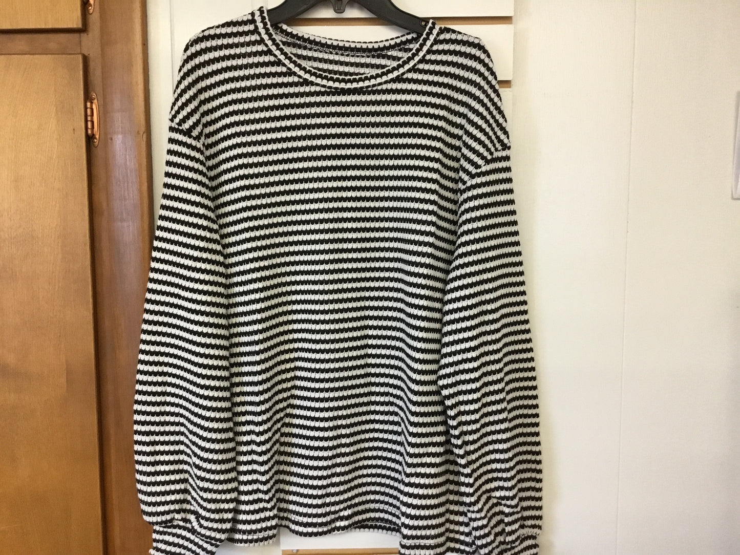 Black Stripe Loose Fitting Women Top