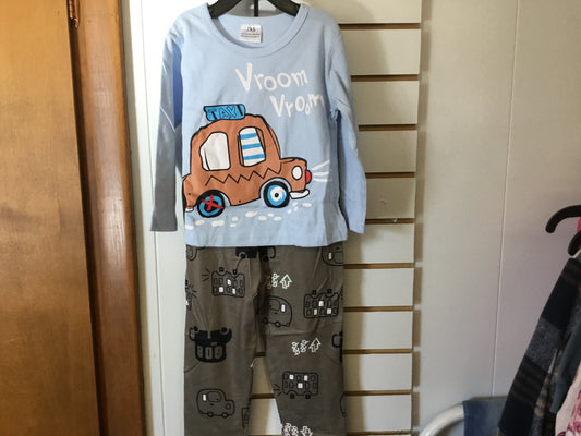 Vroom Vroom long sleeve top with olive green pants pajama