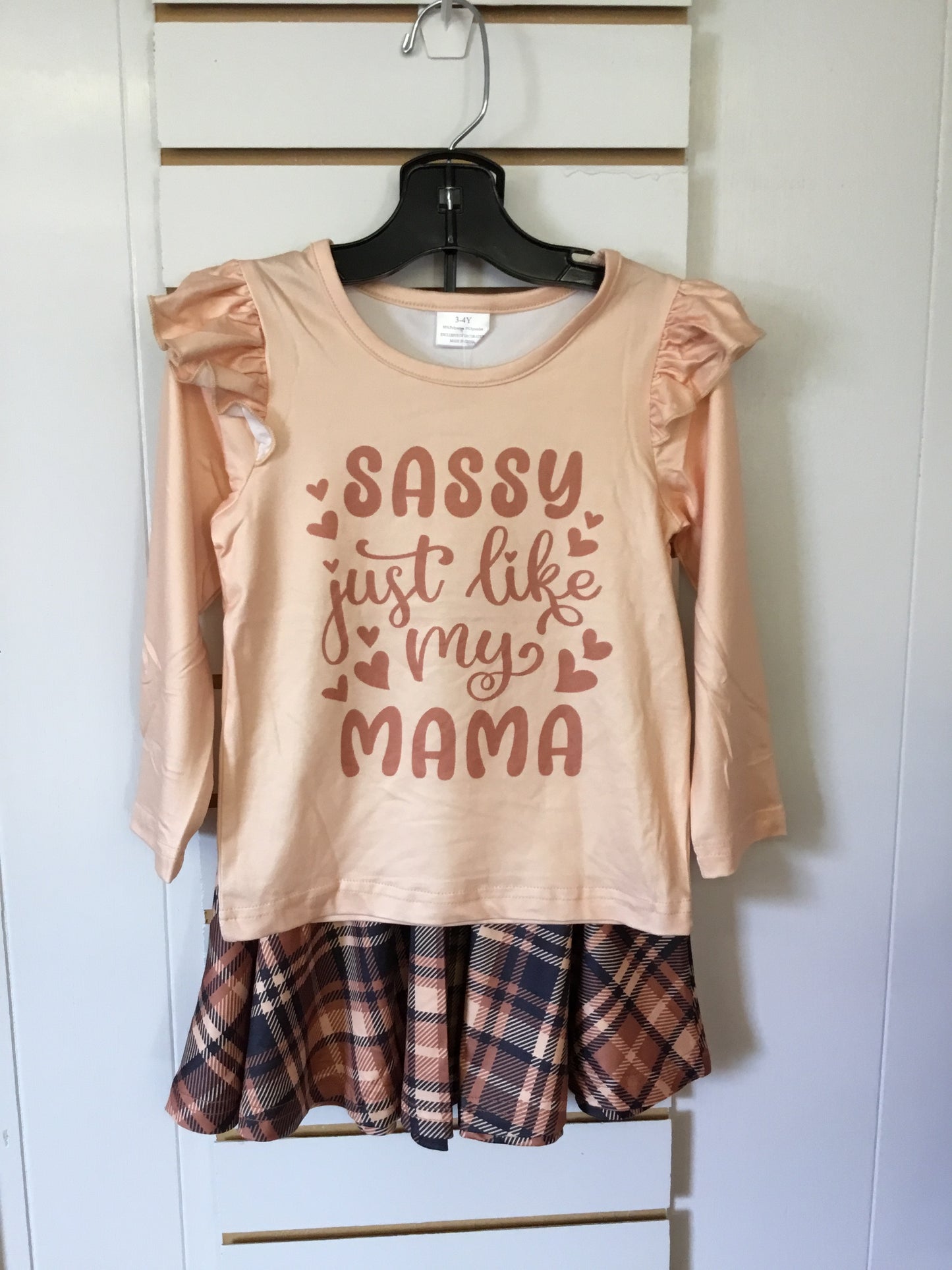 Sassy Just Like My Mama shirt and skirt