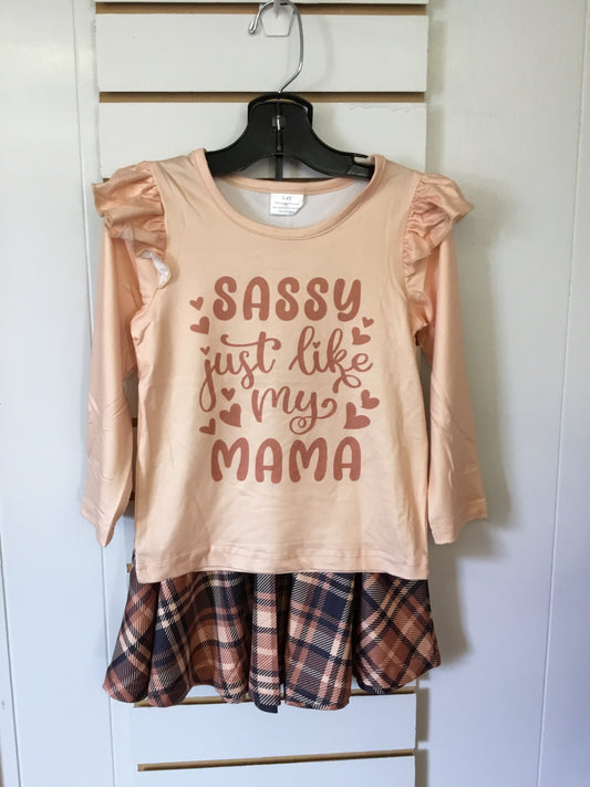 Sassy Just Like My Mama shirt and skirt