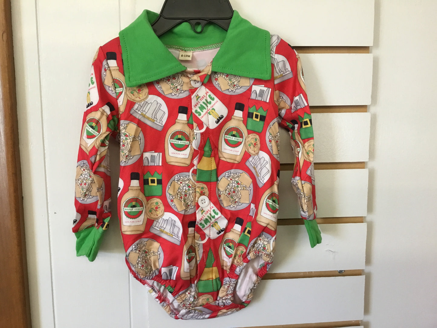 Christmas Multi-printed onesie with collar