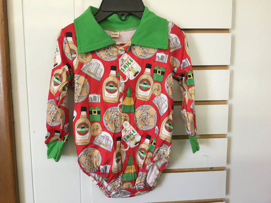 Christmas Multi-printed onesie with collar