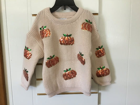 Thanksgiving Halloween Pumpkin Sequin Sweater