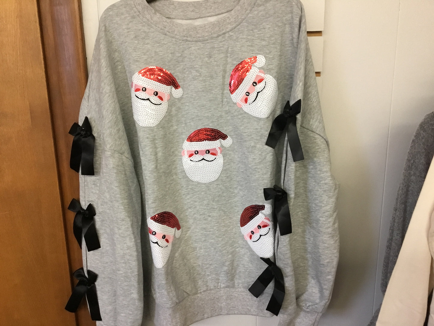 Santa light gray sweatshirt