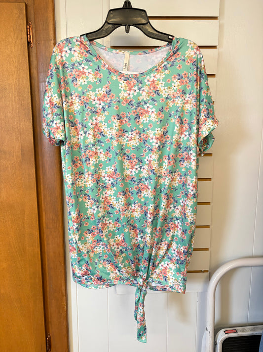 Mint Floral Top